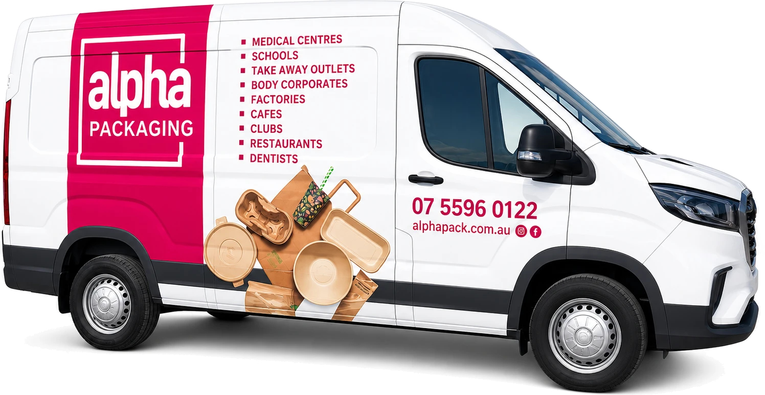 An Alpha Packaging delivery van